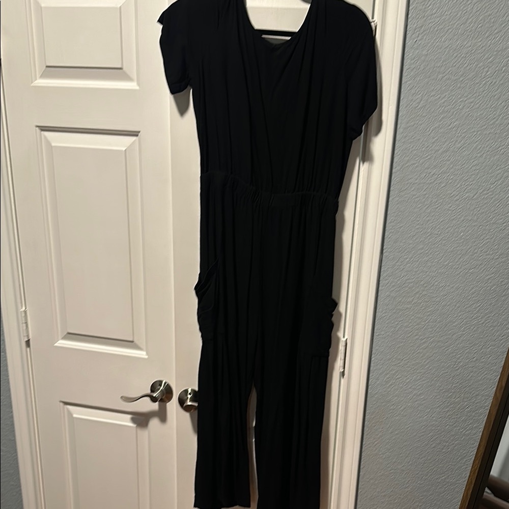 Black Short Sleeve Jumpsuit